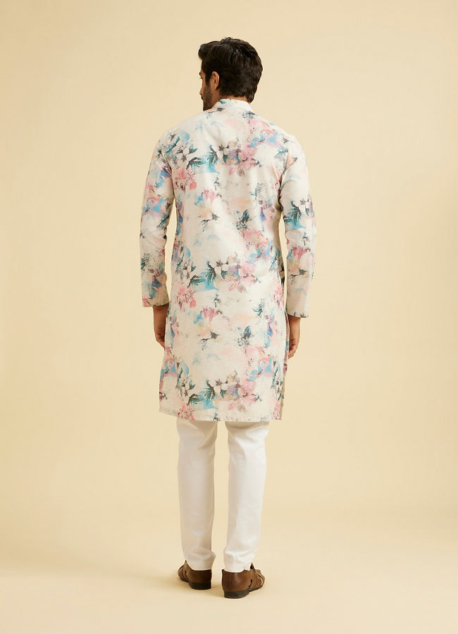 Manyavar Men Warm White Elegance Kurta