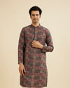Beige And Pink Kurta with Imperial Darbar Patterns