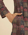 Manyavar Men Beige And Pink Kurta with Imperial Darbar Patterns