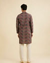 Manyavar Men Beige And Pink Kurta with Imperial Darbar Patterns