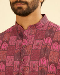 Manyavar Men Regal Pink Cotton Kurta