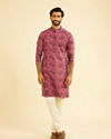 Manyavar Men Regal Pink Cotton Kurta