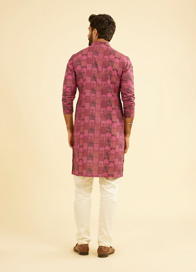 Manyavar Men Regal Pink Cotton Kurta