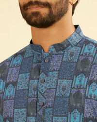 Manyavar Men Blue Radiance Cotton Kurta