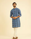 Manyavar Men Blue Radiance Cotton Kurta