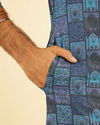 Manyavar Men Blue Radiance Cotton Kurta