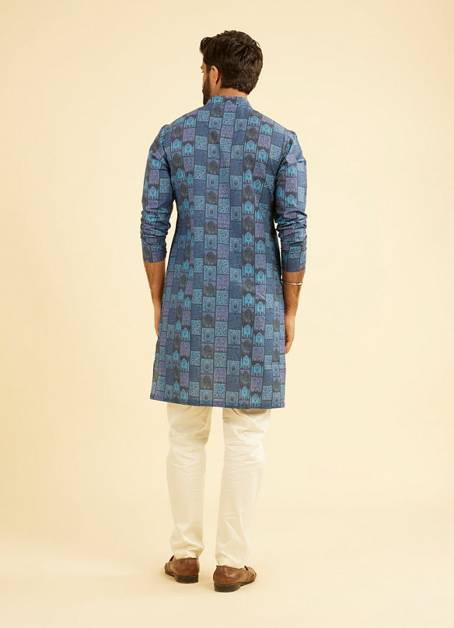 Manyavar Men Blue Radiance Cotton Kurta