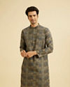 Manyavar Men Olive Green Elegance Kurta