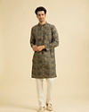 Manyavar Men Olive Green Elegance Kurta
