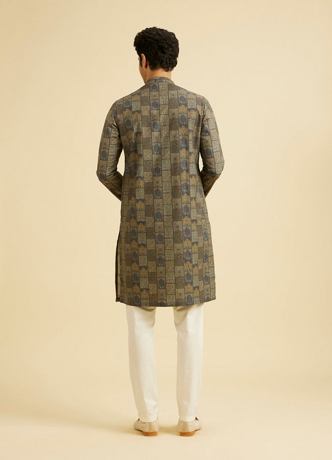 Manyavar Men Olive Green Elegance Kurta