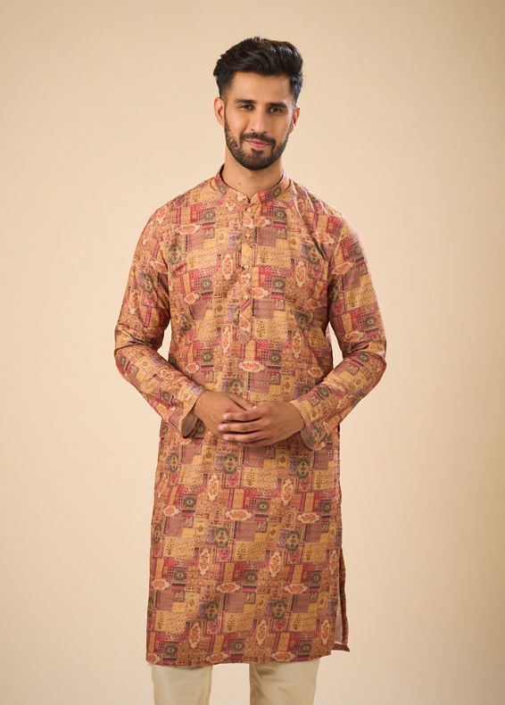 Manyavar Men Majestic Mustard Kurta