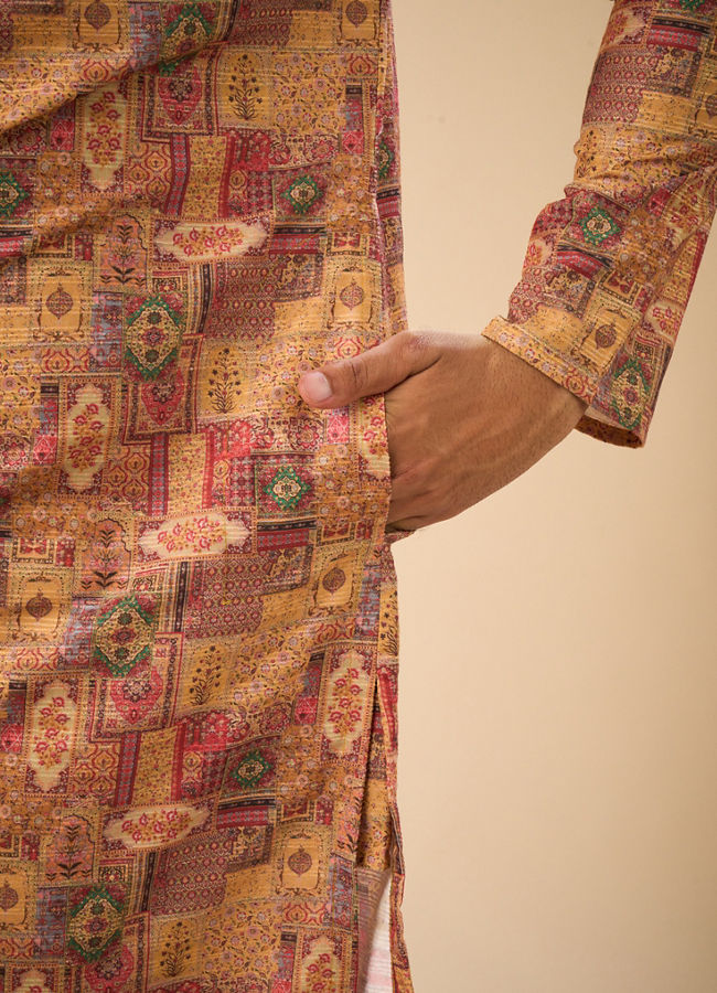 Manyavar Men Majestic Mustard Kurta