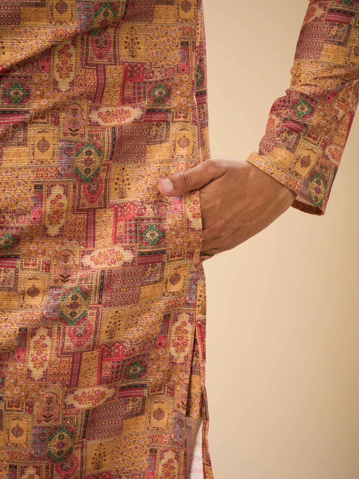 Manyavar Men Majestic Mustard Kurta