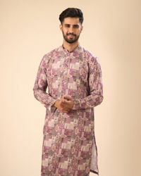 Manyavar Men Lilac Hued Viscose Kurta