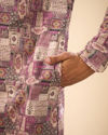 Manyavar Men Lilac Hued Viscose Kurta