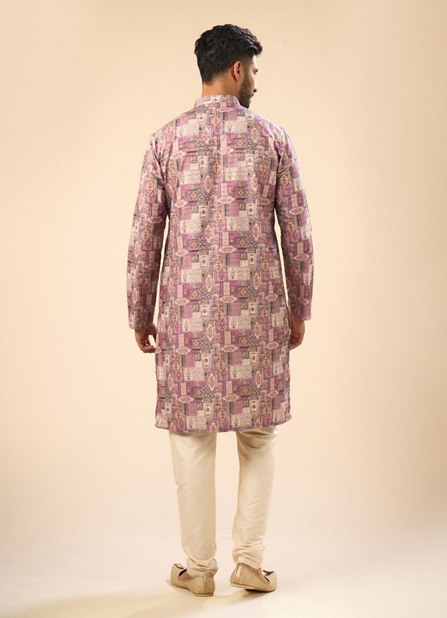 Manyavar Men Lilac Hued Viscose Kurta