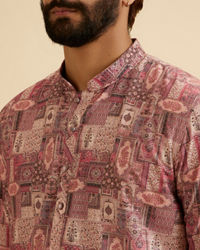Manyavar Men Coral Pink Kurta