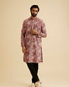 Manyavar Men Coral Pink Kurta