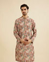 Rust And Beige Abstract Printed Kurta