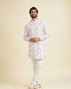 Manyavar Men Pink Elegance Mid Length Kurta