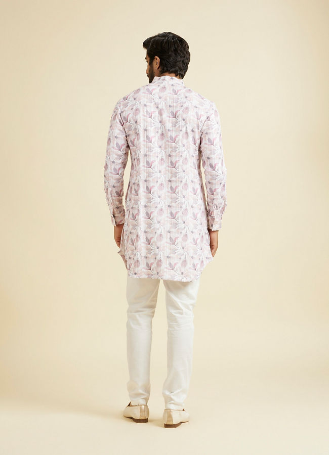 Manyavar Men Pink Elegance Mid Length Kurta
