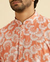 Manyavar Men Orange Cotton Celebration Kurta