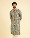 Manyavar Men Teal Blue Vibrancy Kurta