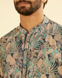 Manyavar Men Teal Blue Vibrancy Kurta
