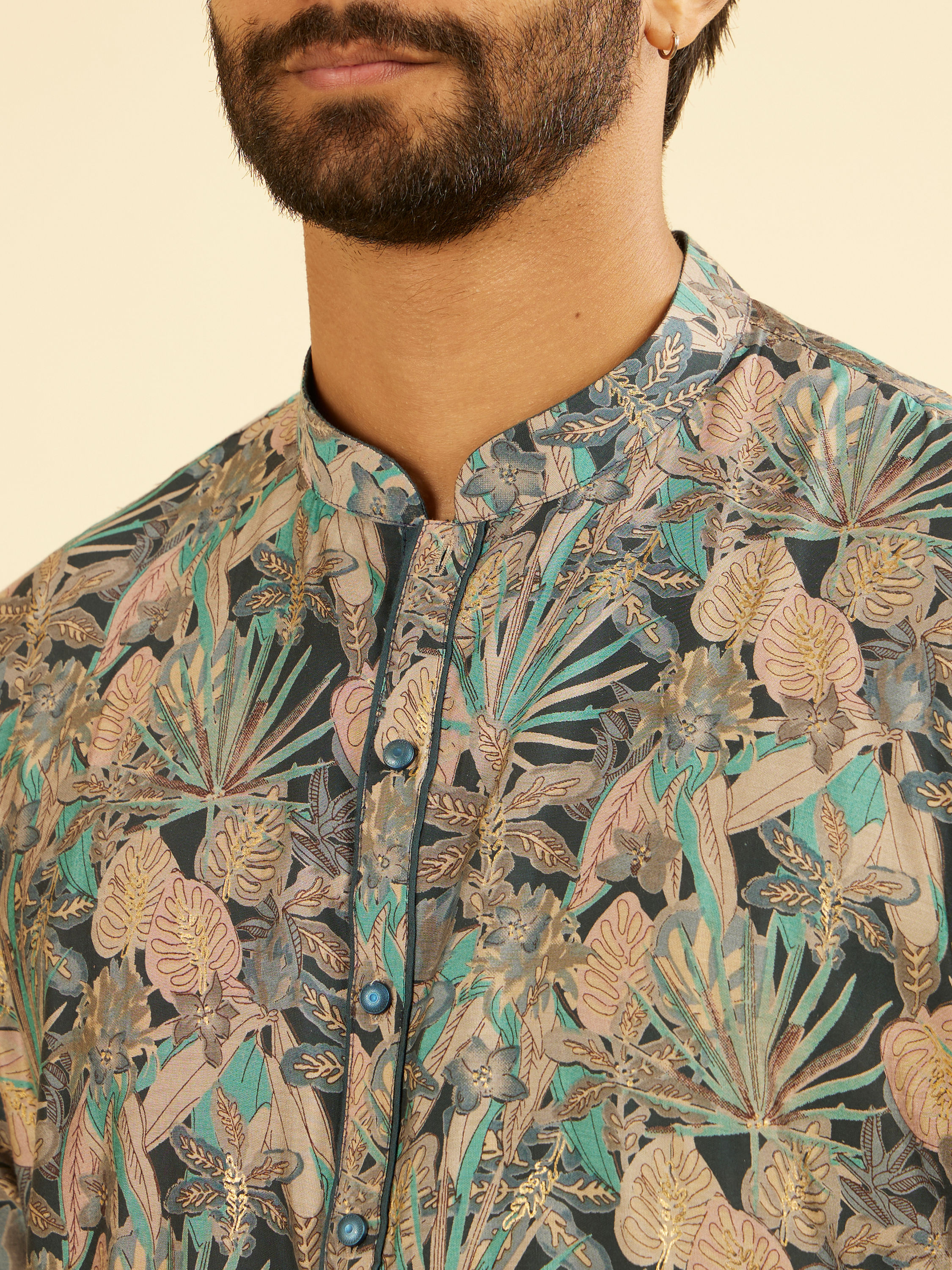 Manyavar Men Teal Blue Vibrancy Kurta