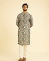 Manyavar Men Teal Blue Vibrancy Kurta