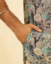 Manyavar Men Teal Blue Vibrancy Kurta