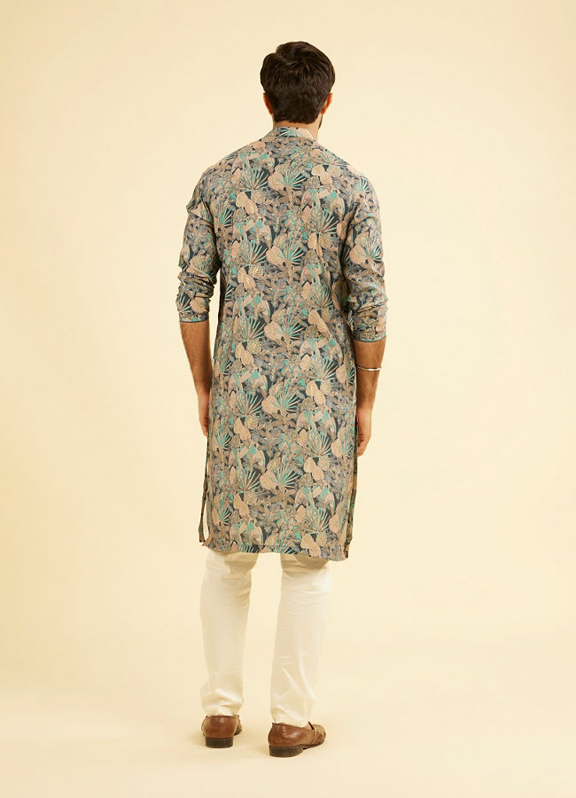 Manyavar Men Teal Blue Vibrancy Kurta
