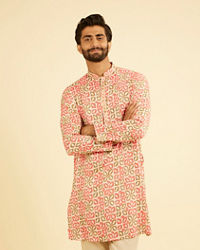 Manyavar Men Pink Festive Charm Kurta