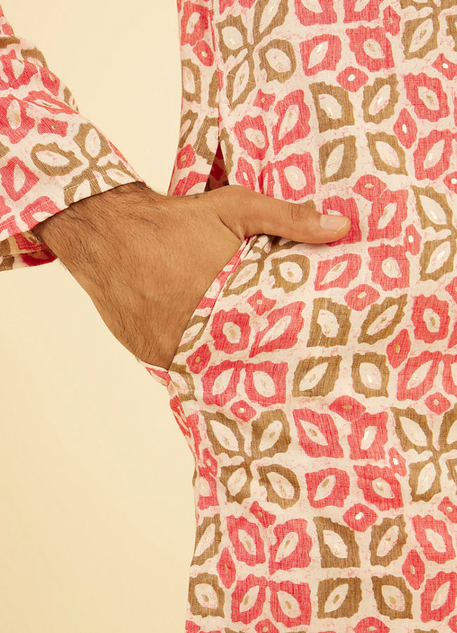 Manyavar Men Pink Festive Charm Kurta