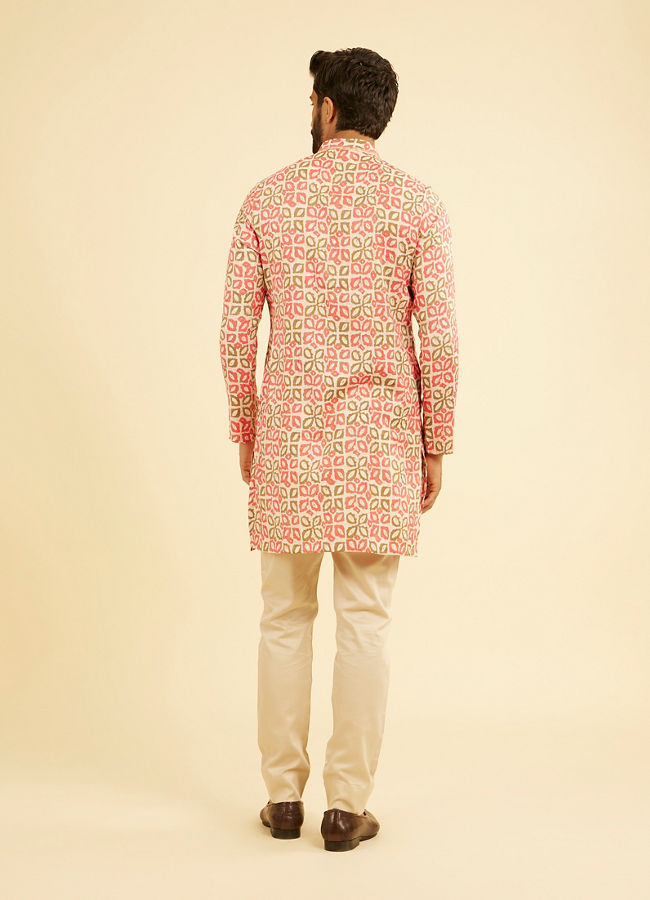 Manyavar Men Pink Festive Charm Kurta