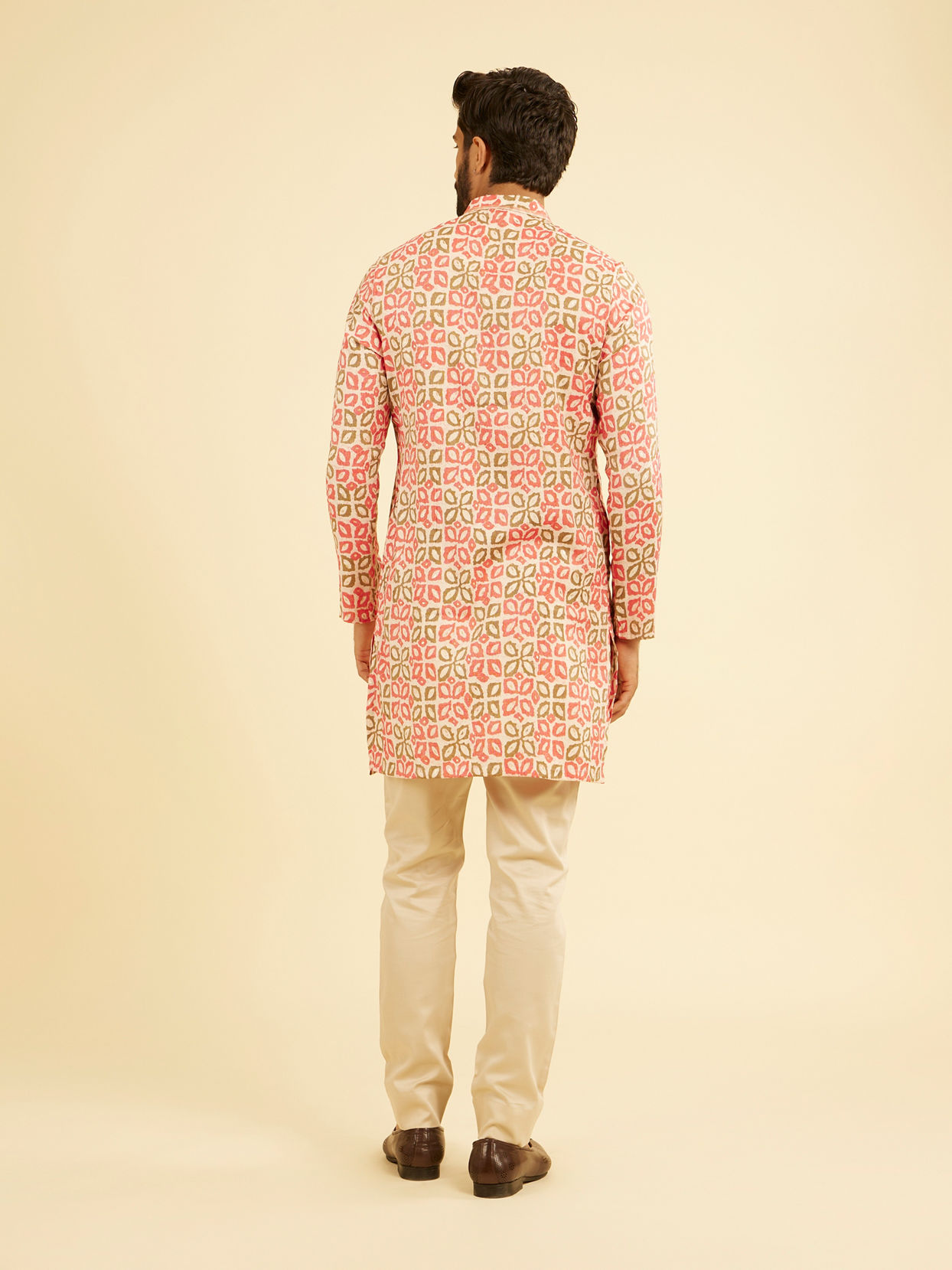 Manyavar Men Pink Festive Charm Kurta