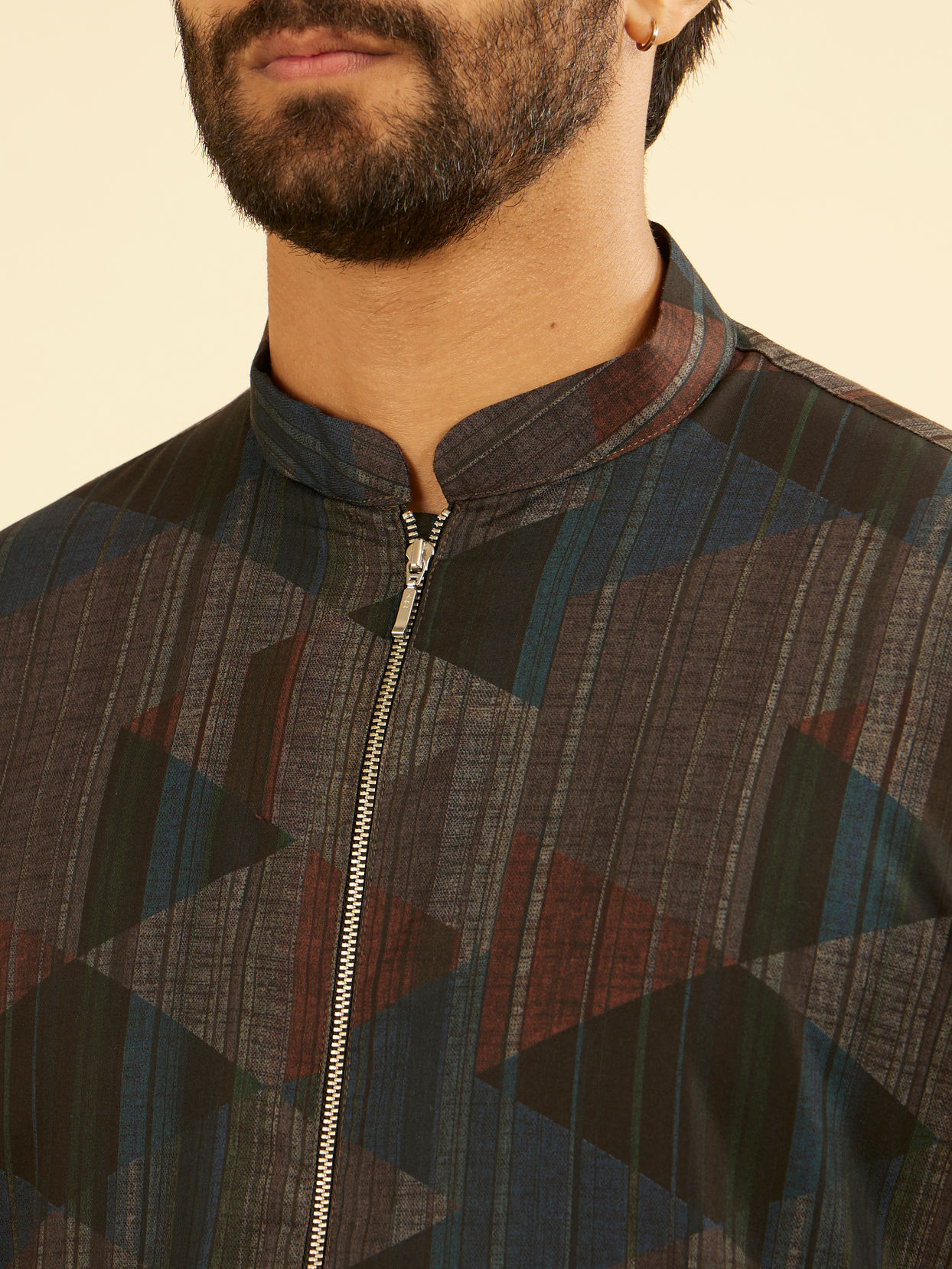 Manyavar Men Royal Blue Mid Length Kurta