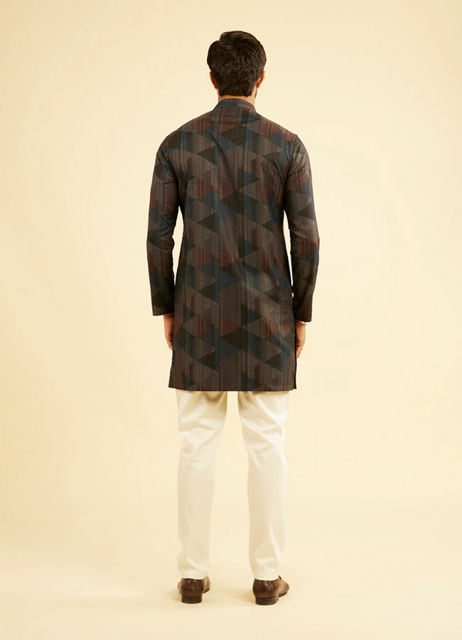 Manyavar Men Royal Blue Mid Length Kurta