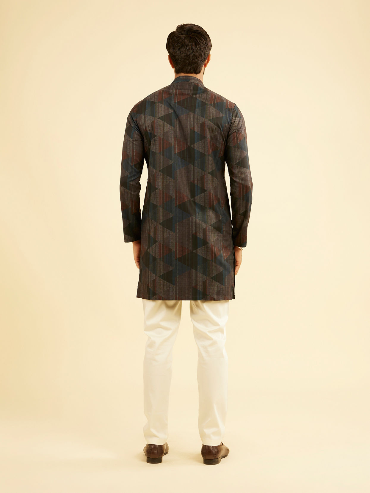 Manyavar Men Royal Blue Mid Length Kurta