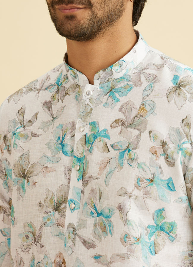 Manyavar Men Elegant White Cotton Kurta