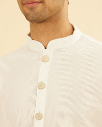 Manyavar Men Graceful White Kurta Mid Length Kurta