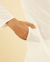 Manyavar Men Graceful White Kurta Mid Length Kurta