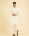 Manyavar Men Ethereal White Mid Length Kurta