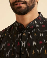 Manyavar Men Black Cotton Elegance Kurta