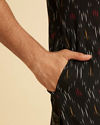 Manyavar Men Black Cotton Elegance Kurta