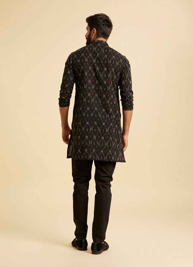 Manyavar Men Black Cotton Elegance Kurta