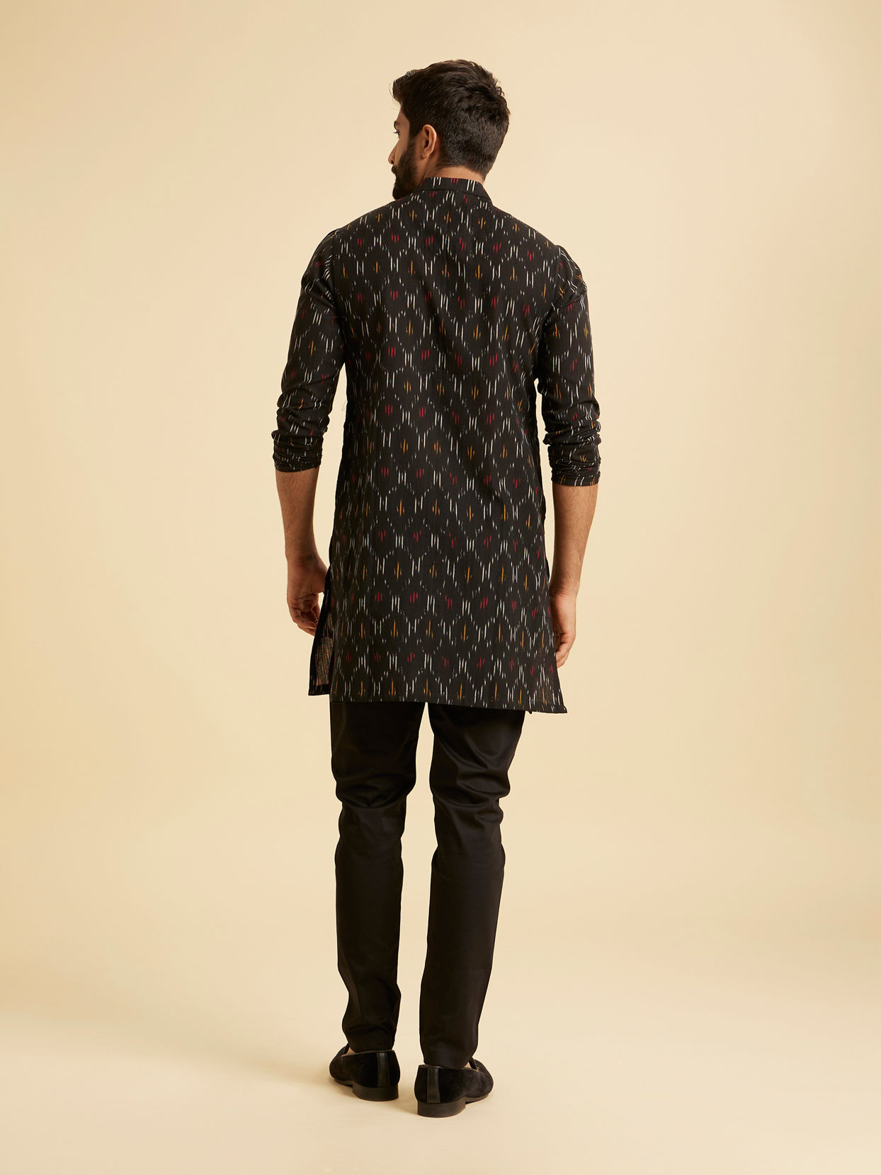 Manyavar Men Black Cotton Elegance Kurta