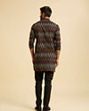 Manyavar Men Black Elegance Mid Length Kurta