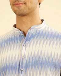 Manyavar Men Light Blue Festivity Charm Mid Length Kurta