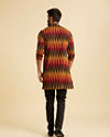 Manyavar Men Mustard Red Mid Length Kurta